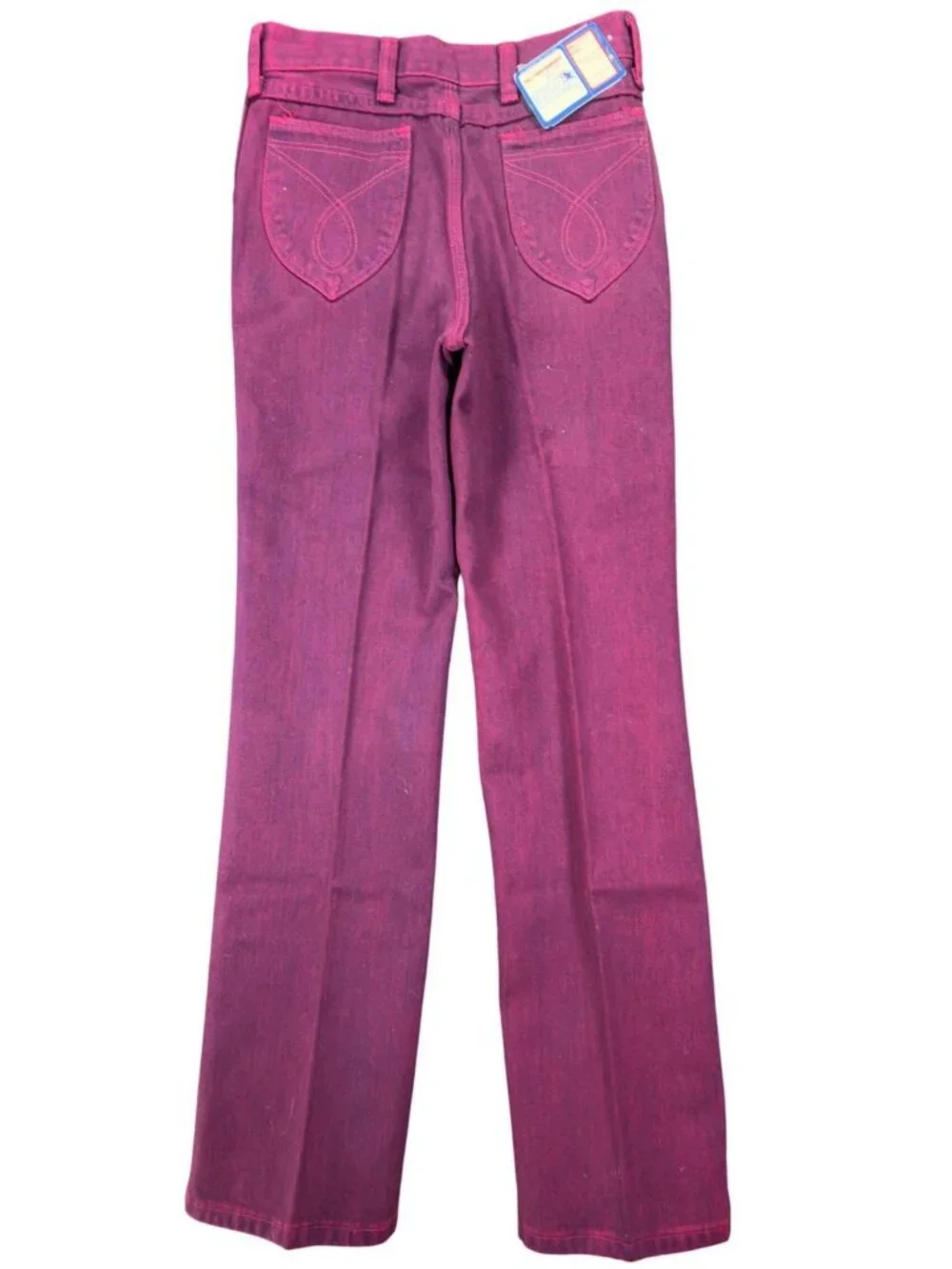 Young Maverick Jeans Girls 12 Reg Purple Cotton Straight VTG 70s Blue Bell USA
